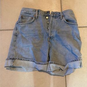 Agolde Light Blue Jean Shorts